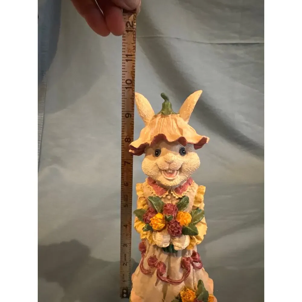 Vintage Resin Easter Bunny Girl Figurine 9